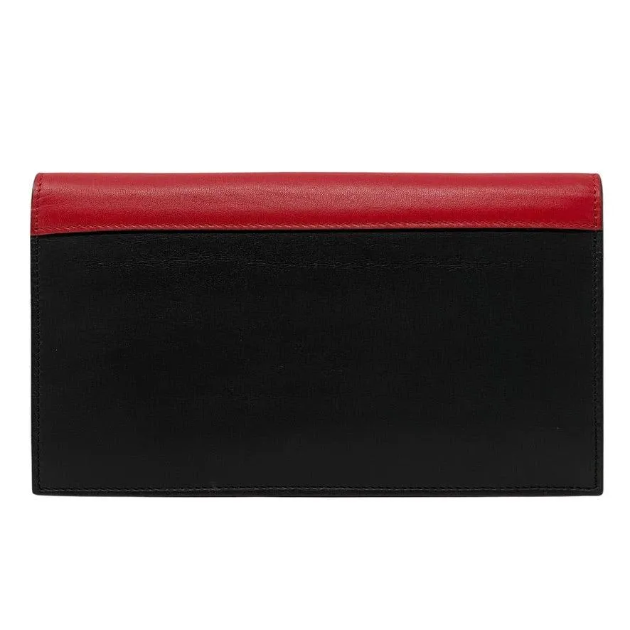 Celine Red Large Pocket Wallet On Chain