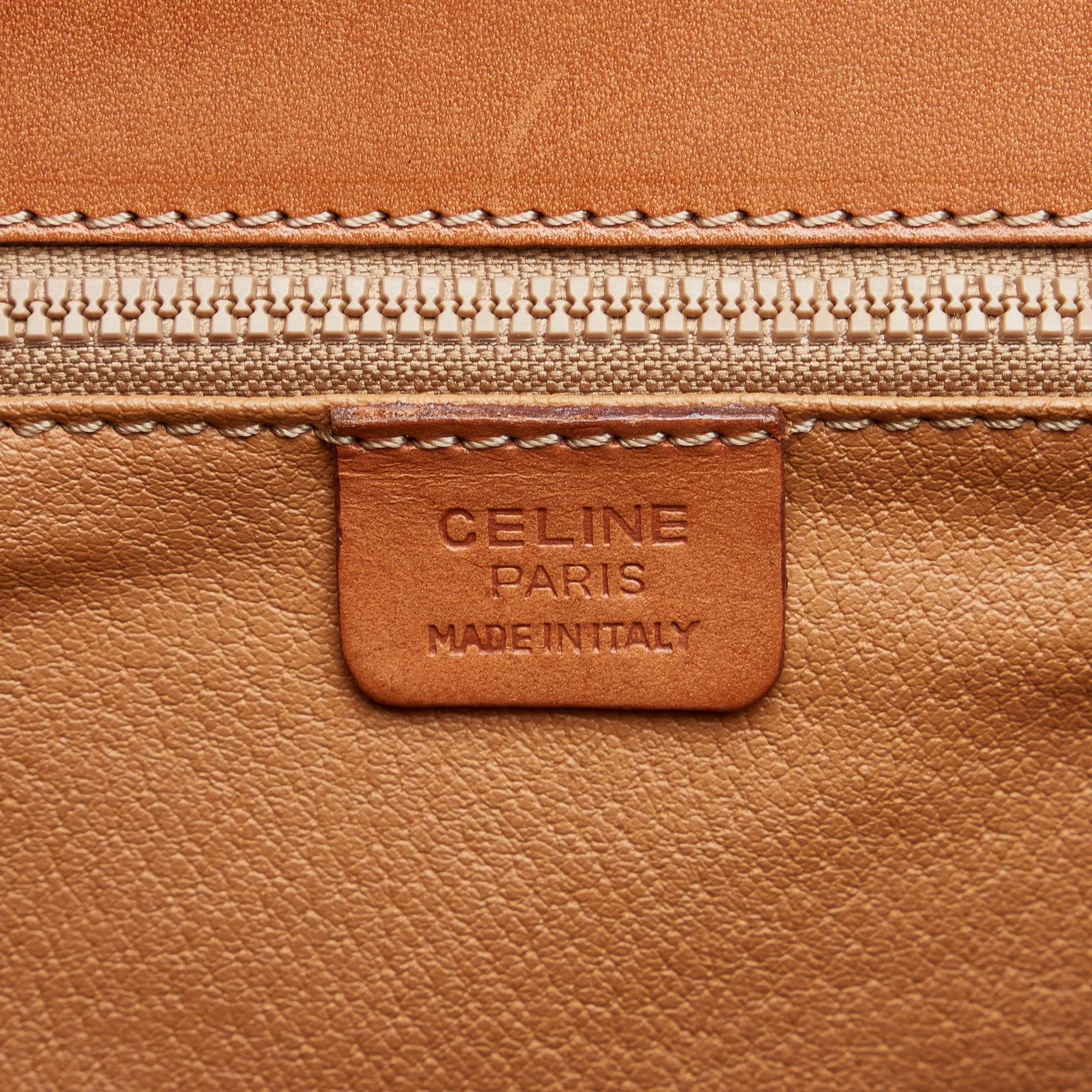 Celine Shoulder Bag Brown Macadam Canvas