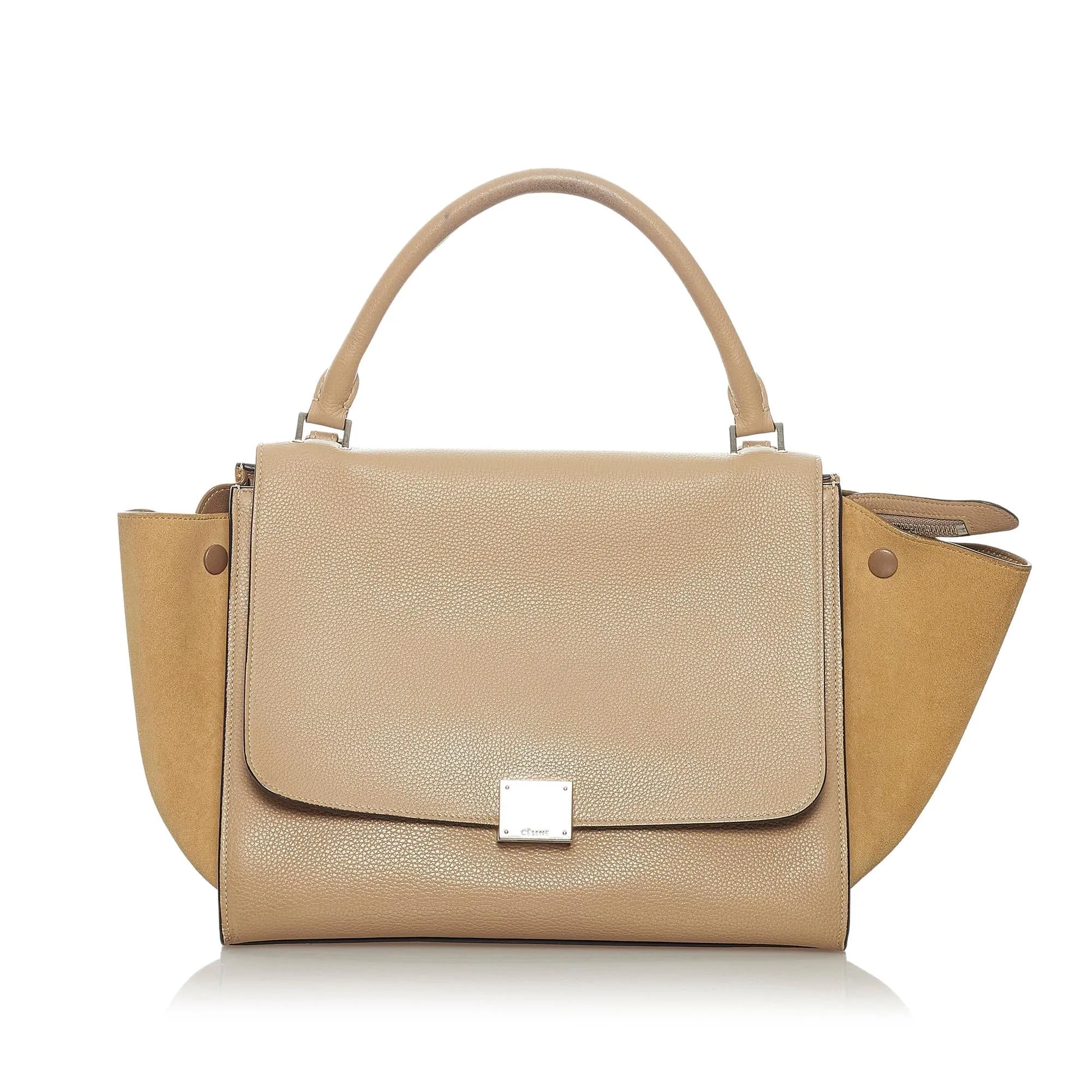 Celine Trapeze Leather Satchel (SHG-29262)