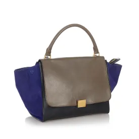 Celine Trapeze Tricolor Leather Satchel (SHG-26764)