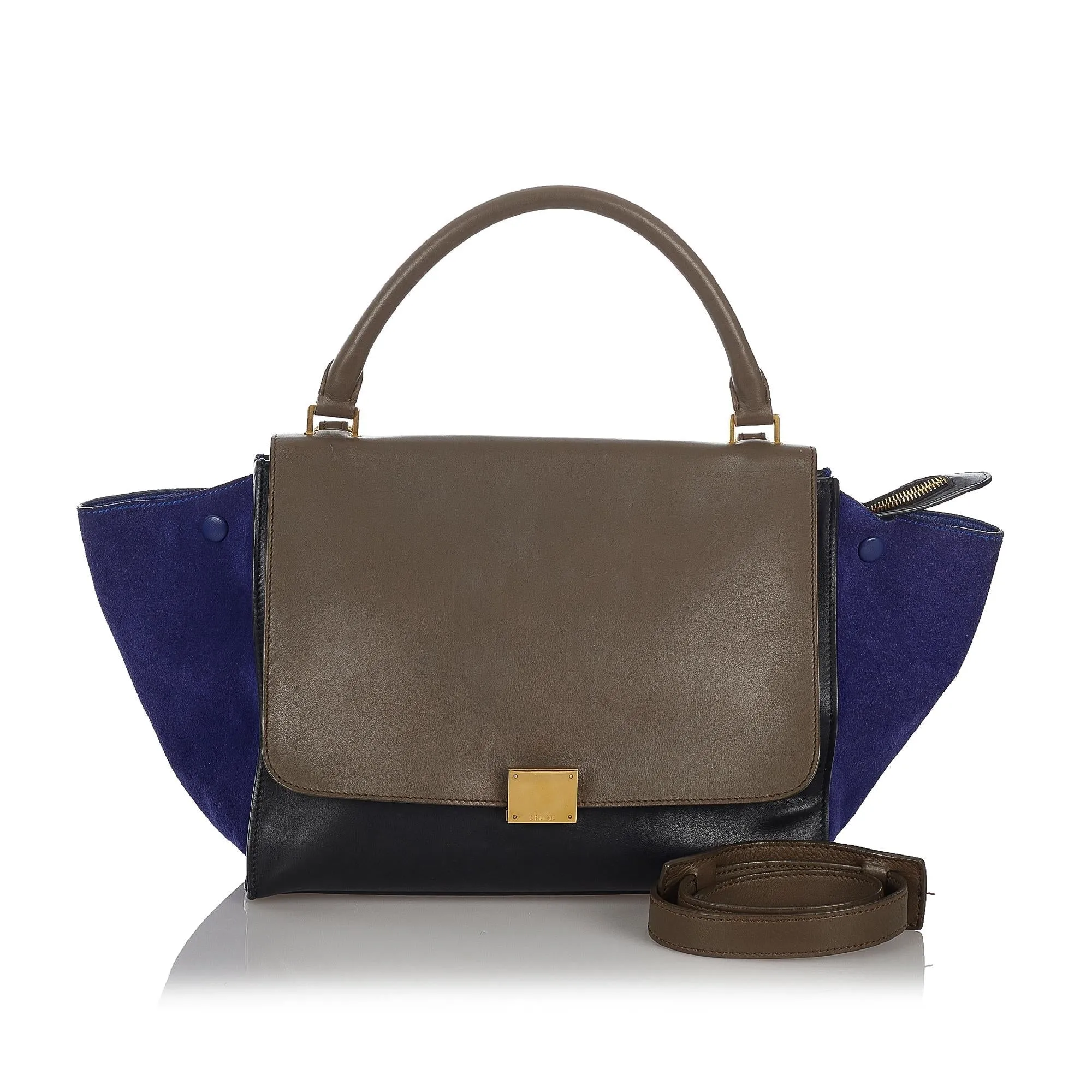 Celine Trapeze Tricolor Leather Satchel (SHG-26764)