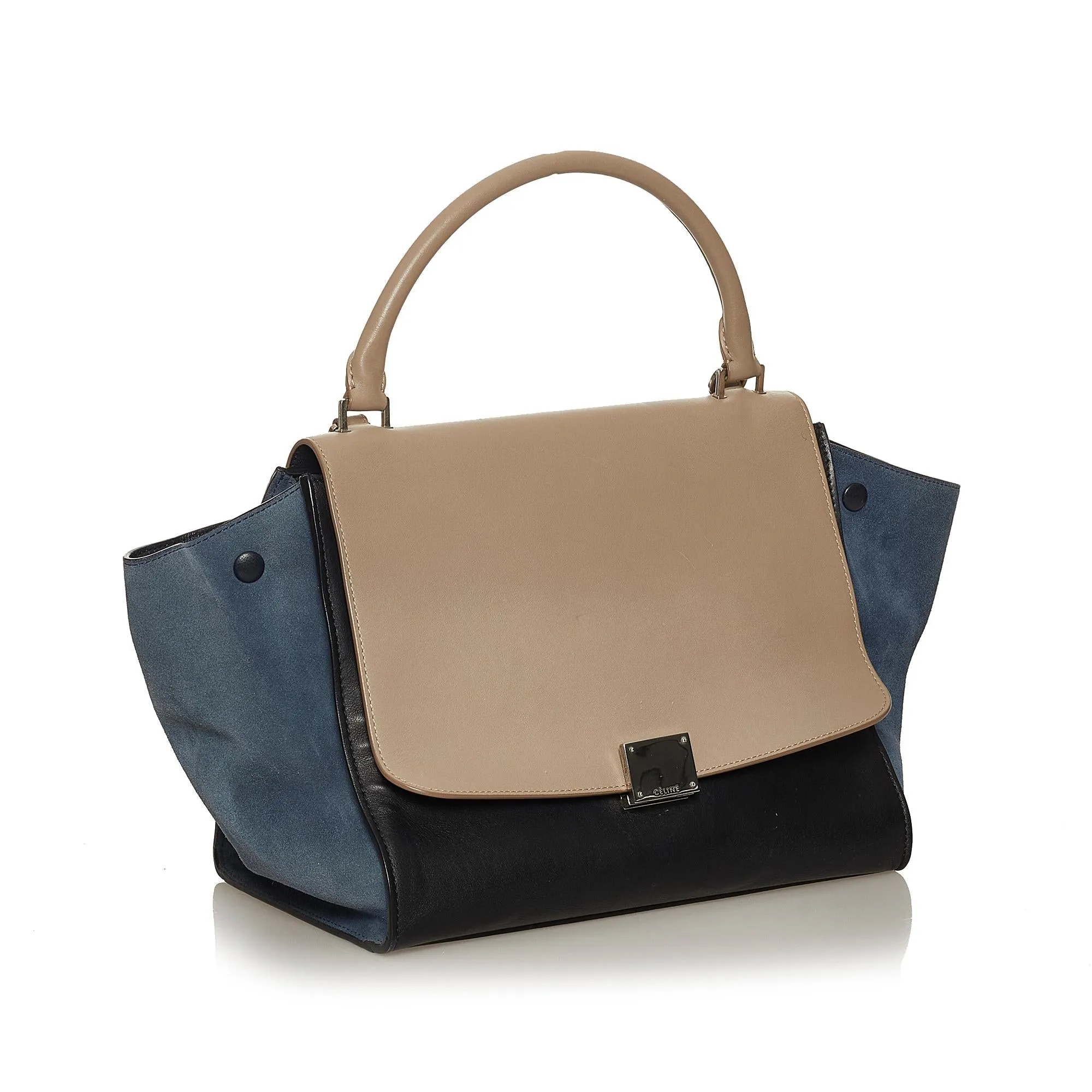 Celine Trapeze Tricolor Leather Satchel (SHG-28826)