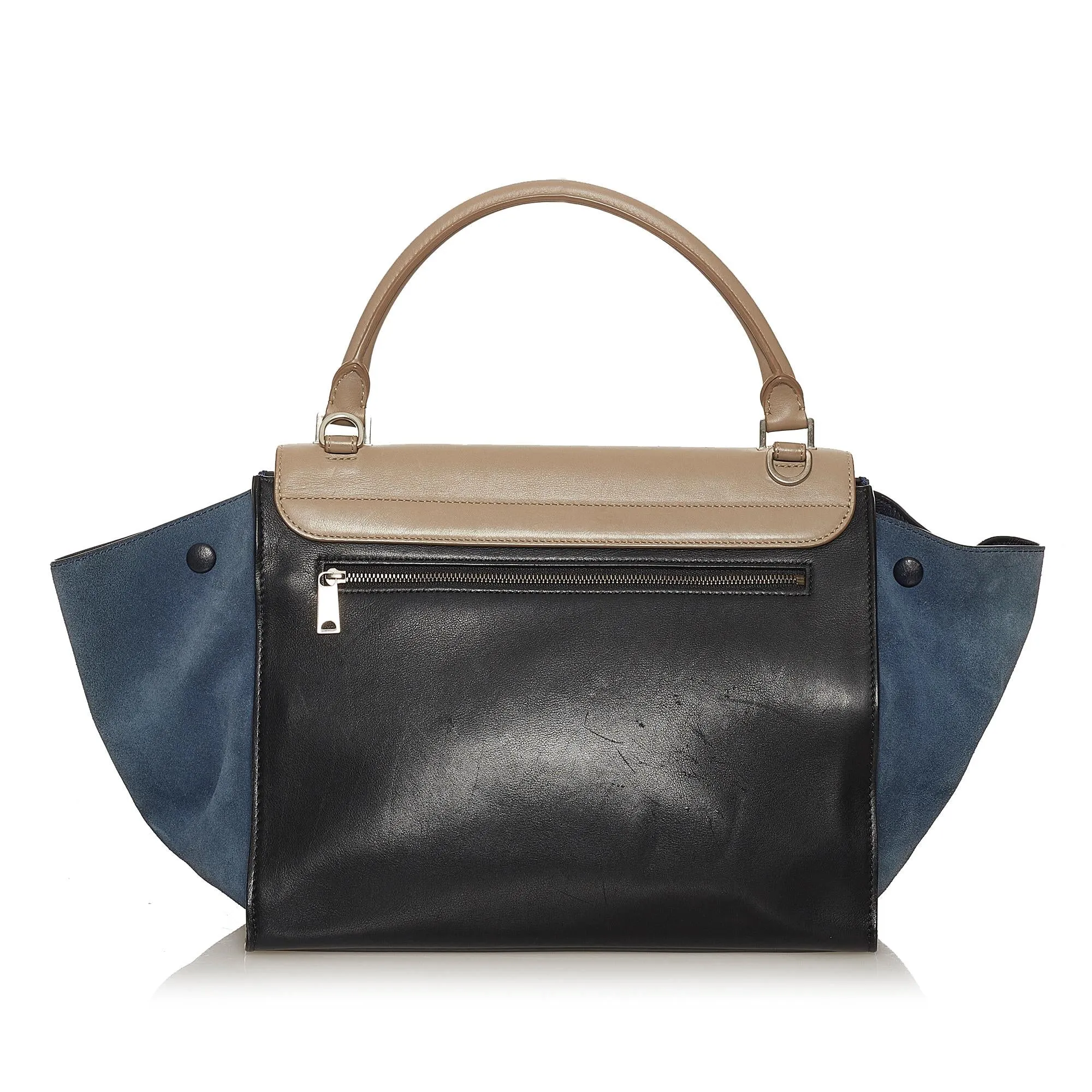 Celine Trapeze Tricolor Leather Satchel (SHG-28826)