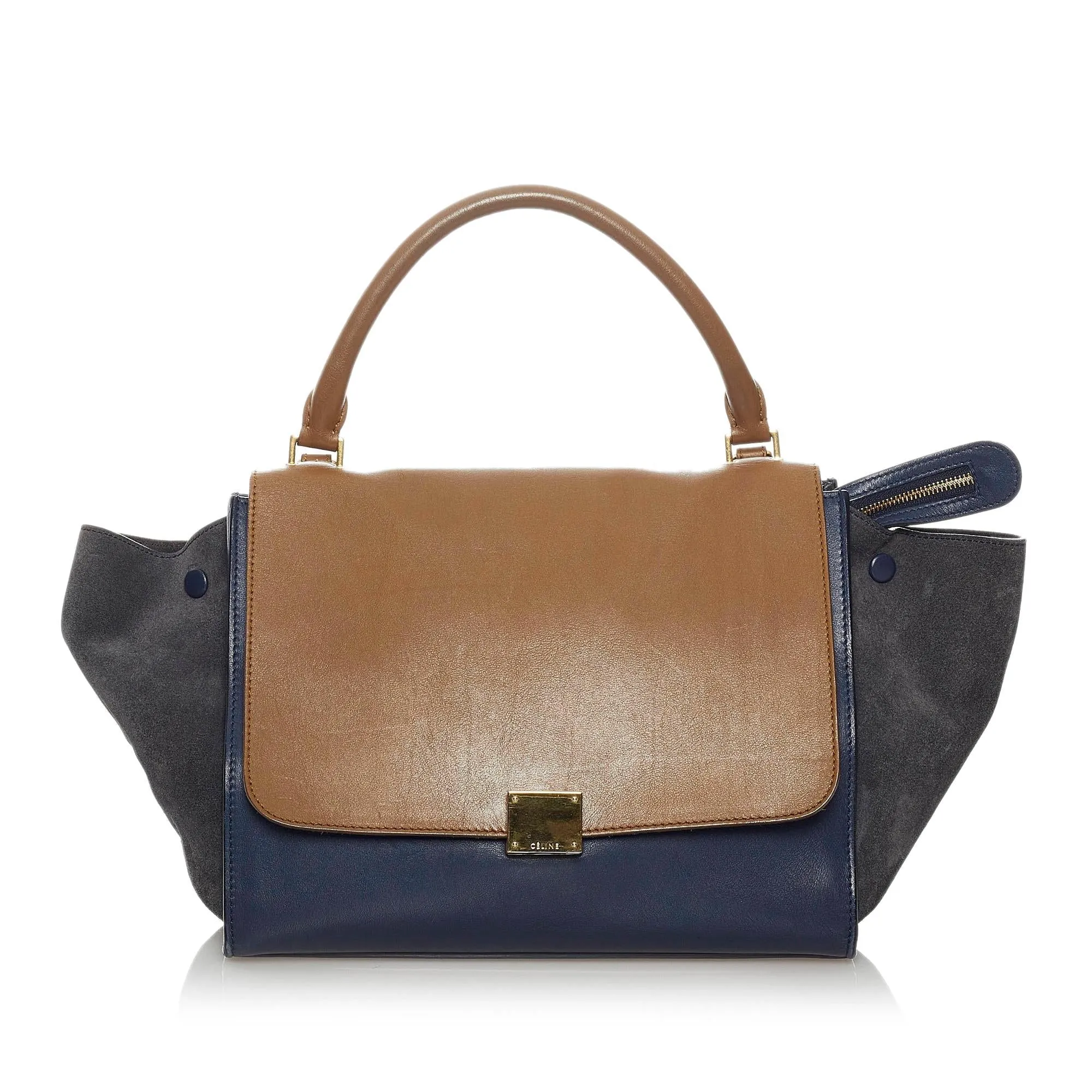 Celine Trapeze Tricolor Leather Satchel (SHG-30164)