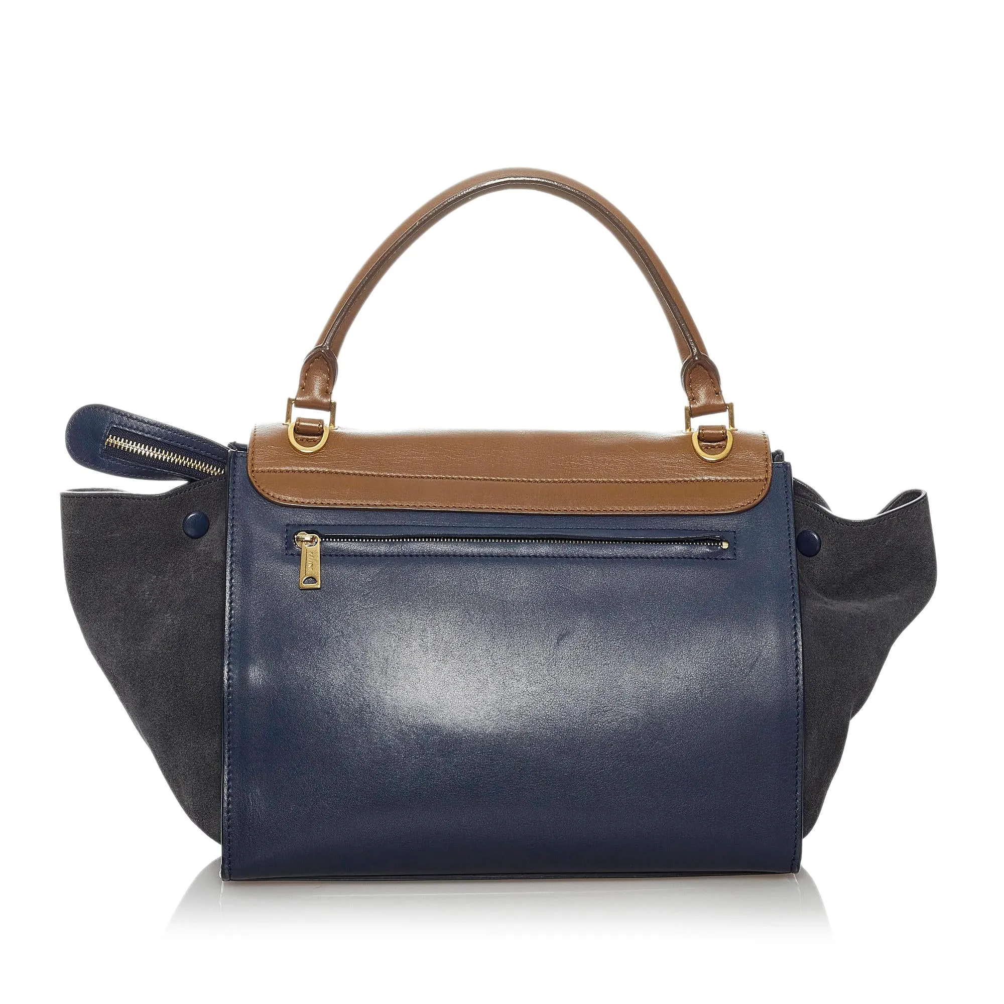 Celine Trapeze Tricolor Leather Satchel (SHG-30164)