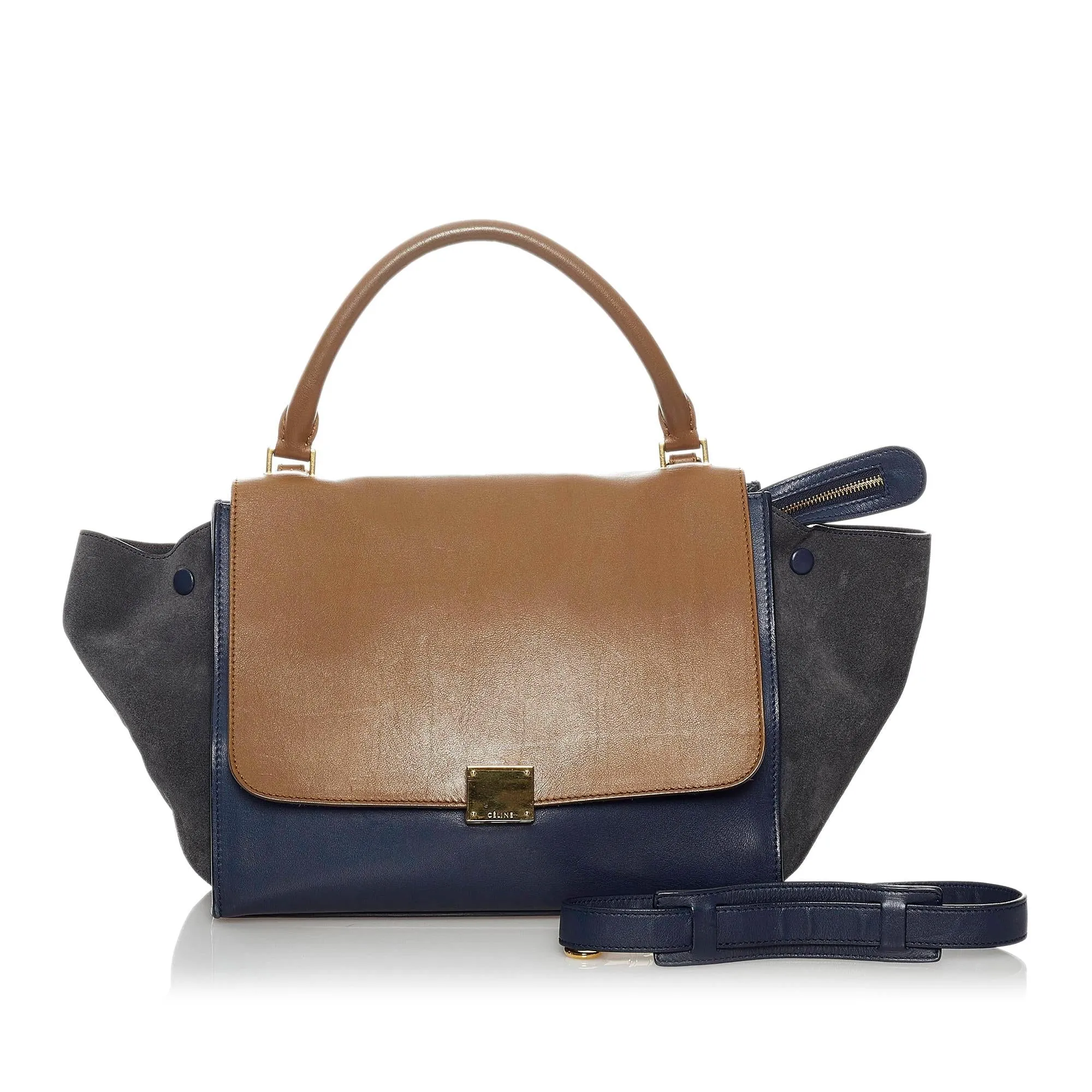 Celine Trapeze Tricolor Leather Satchel (SHG-30164)