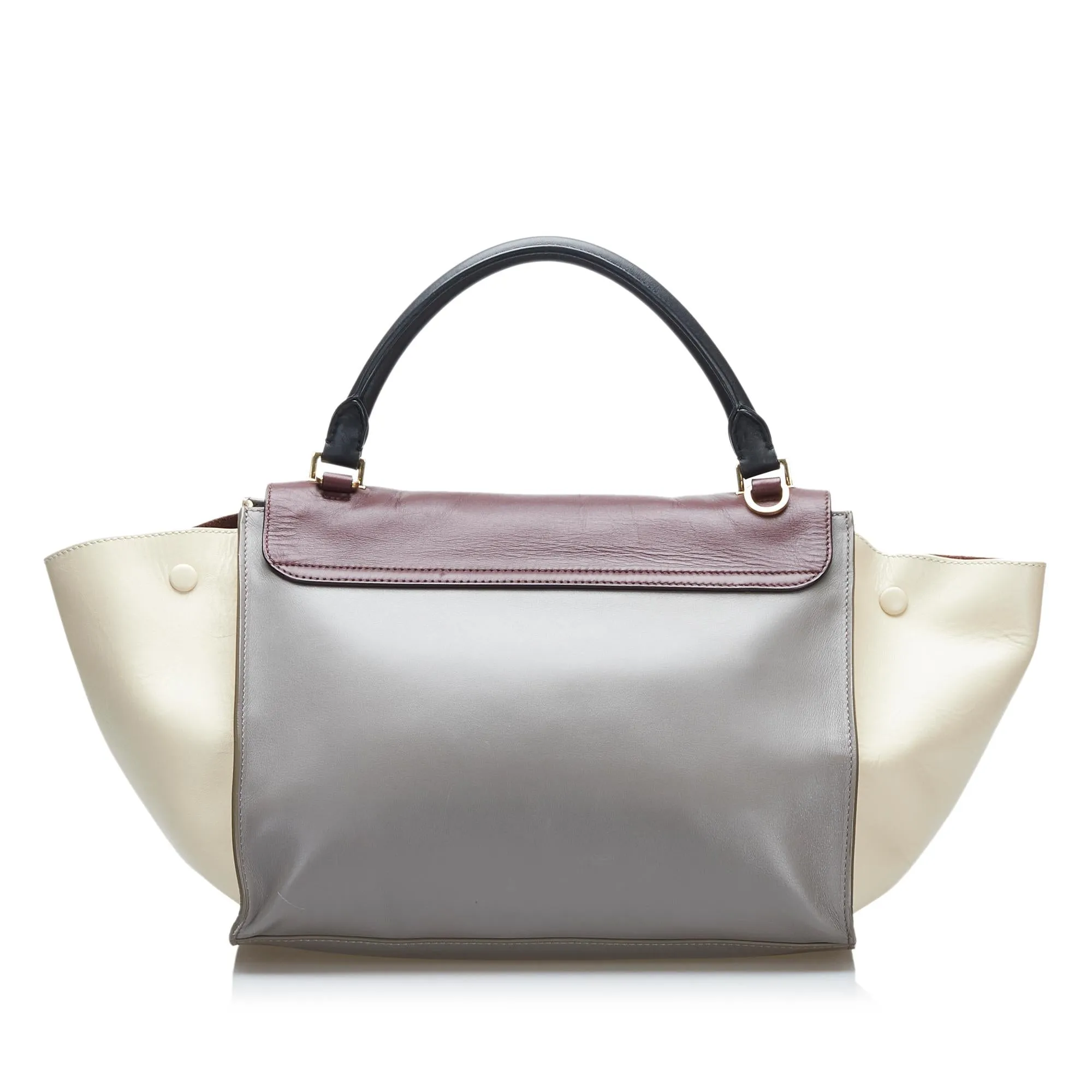 Celine Trapeze Tricolor Leather Satchel (SHG-yEXSqN)