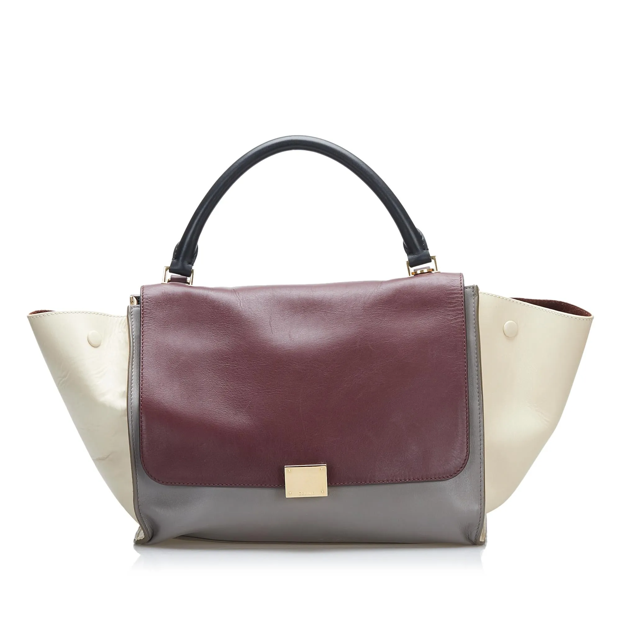 Celine Trapeze Tricolor Leather Satchel (SHG-yEXSqN)