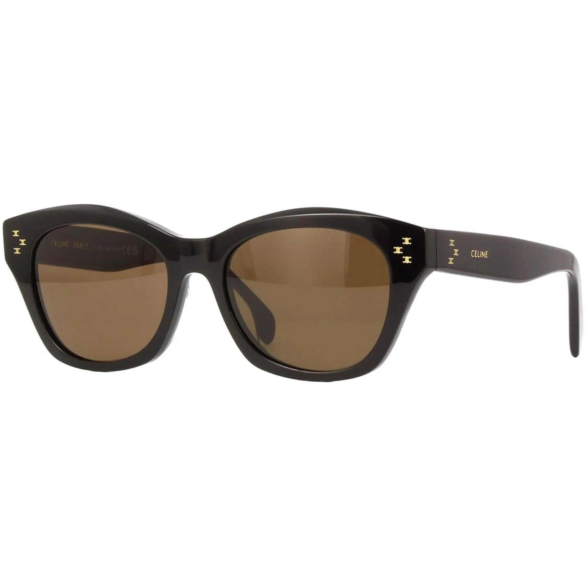 Celine Women's Sunglasses - Brown Lens Full Rim Cat Eye Plastic Frame | CL40217U 01E