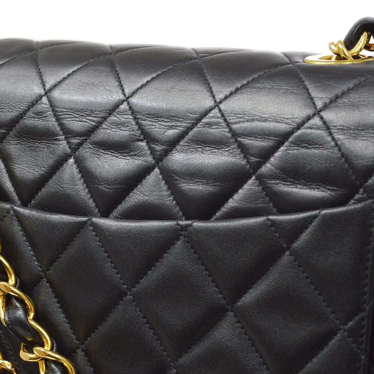 Chanel 1994-1996 Black Lambskin Classic Flap Maxi AK16613e