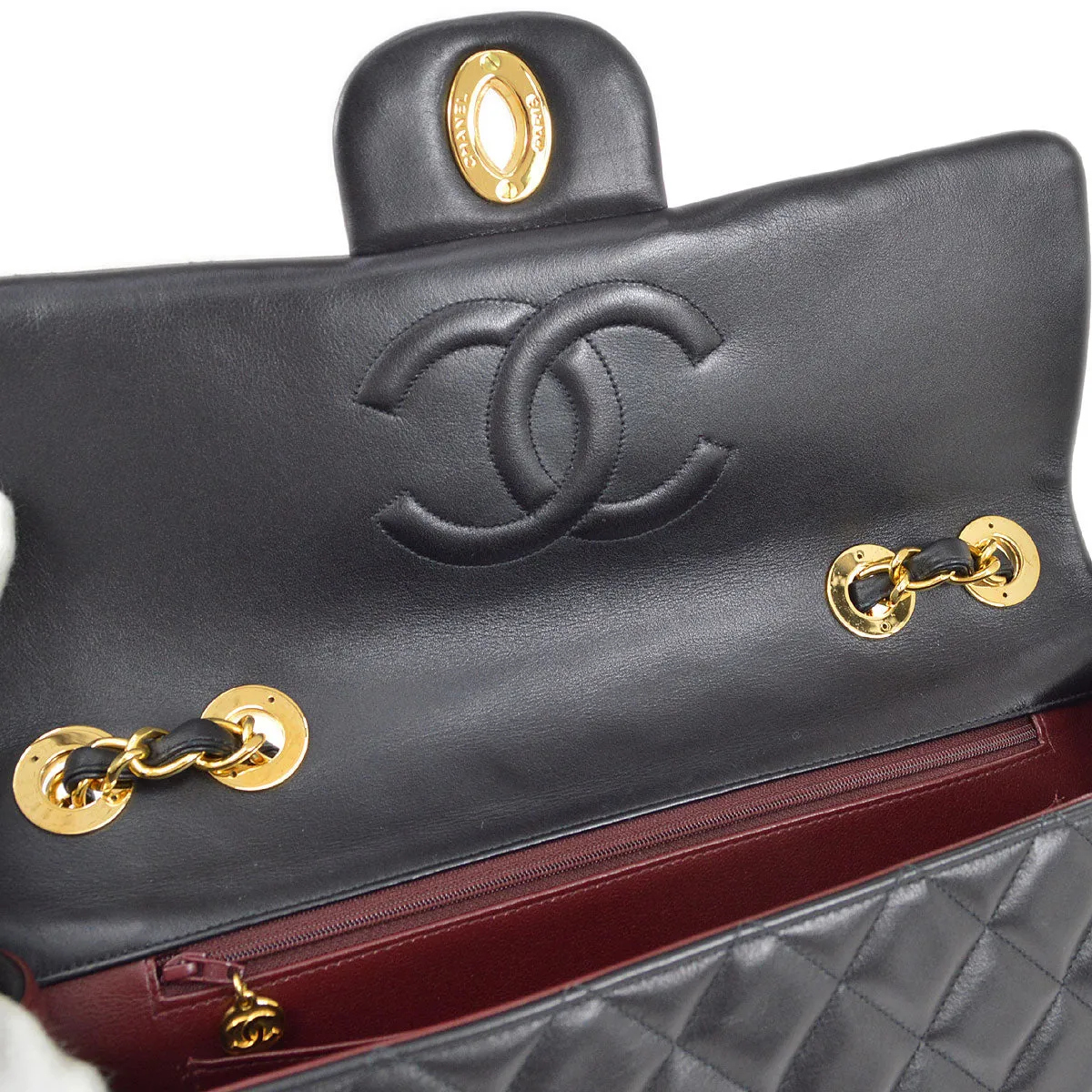 Chanel 1994-1996 Classic Flap Maxi Black Lambskin 75151