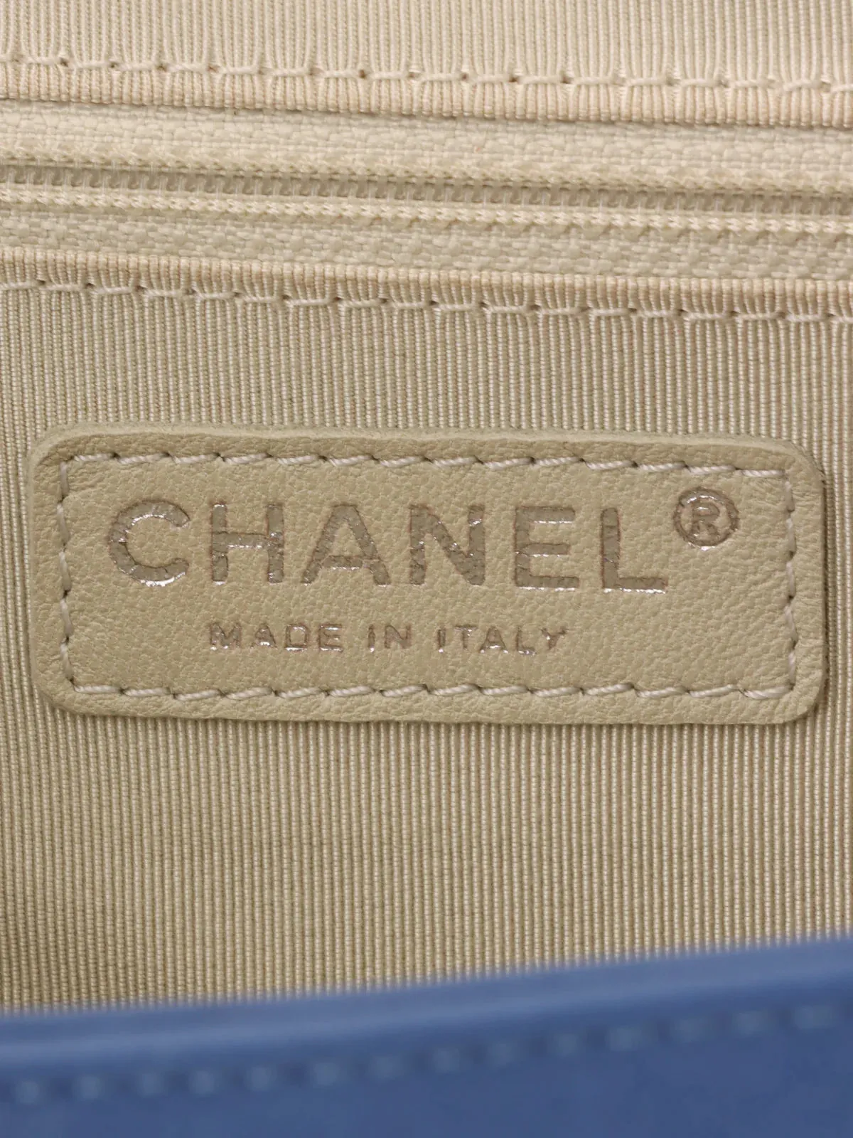 CHANEL Around 2011 Made Round Chain Cc Mark Shoulder Bag Blue