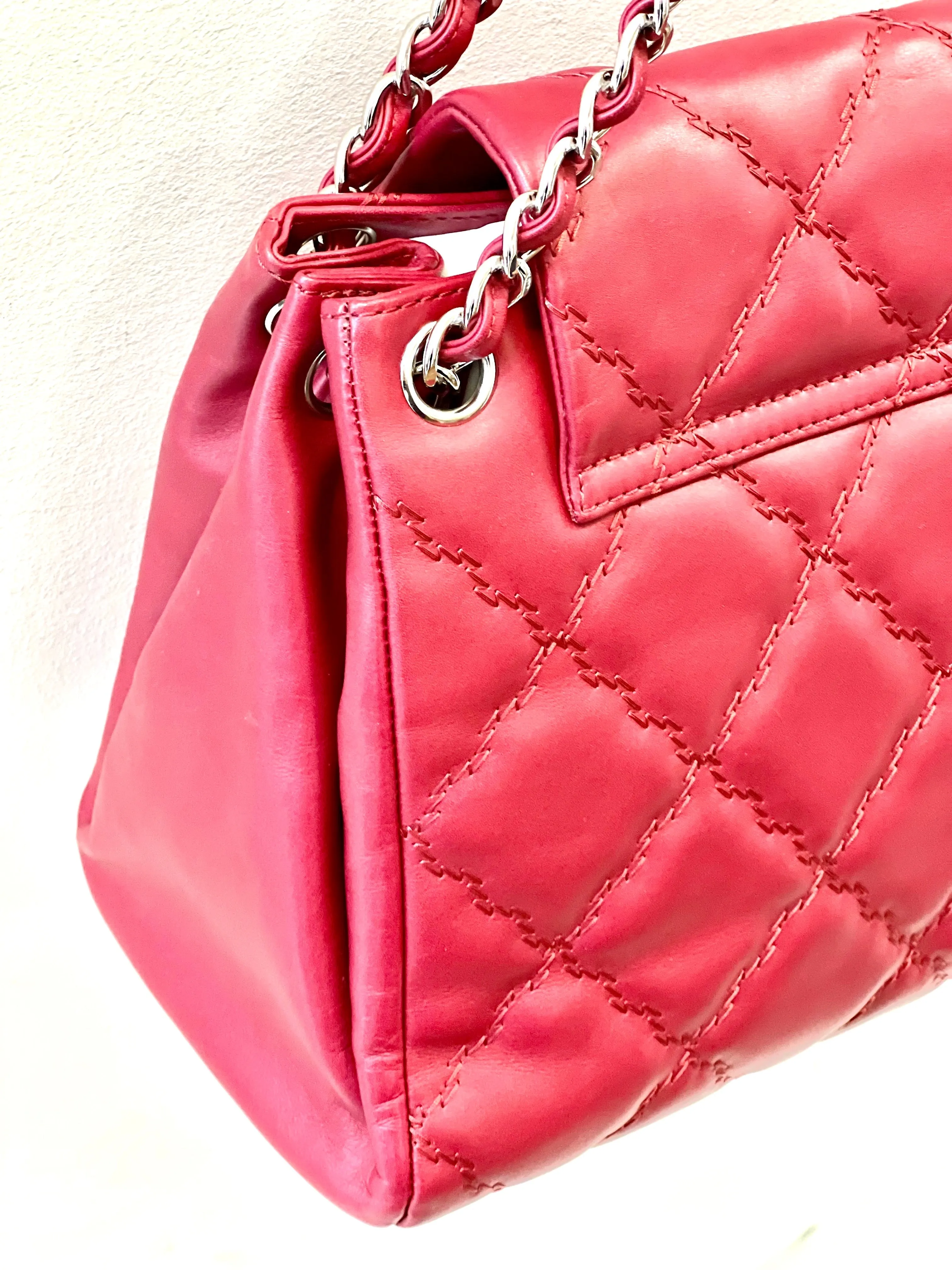 CHANEL CC QUILTED CALFSKIN LARGE FLAP BAG