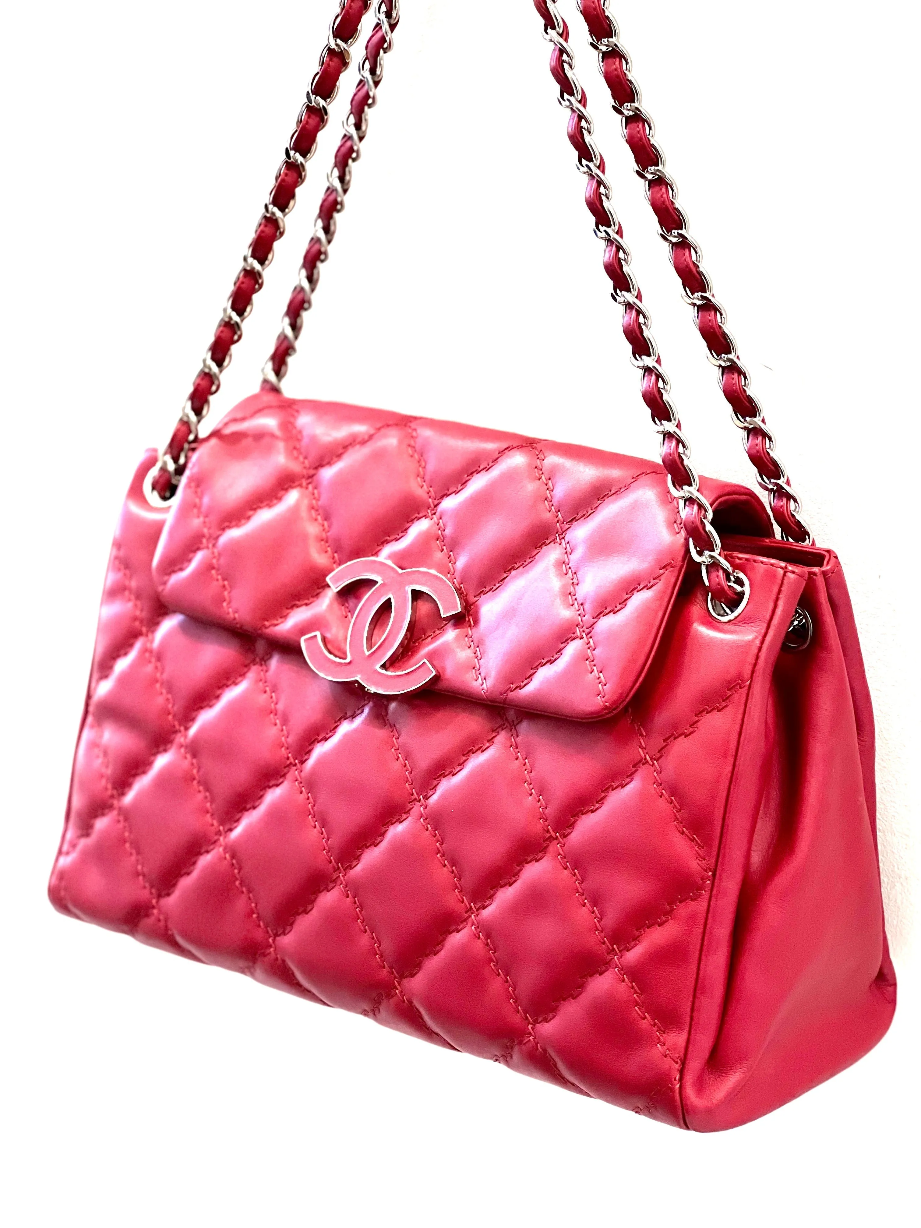 CHANEL CC QUILTED CALFSKIN LARGE FLAP BAG