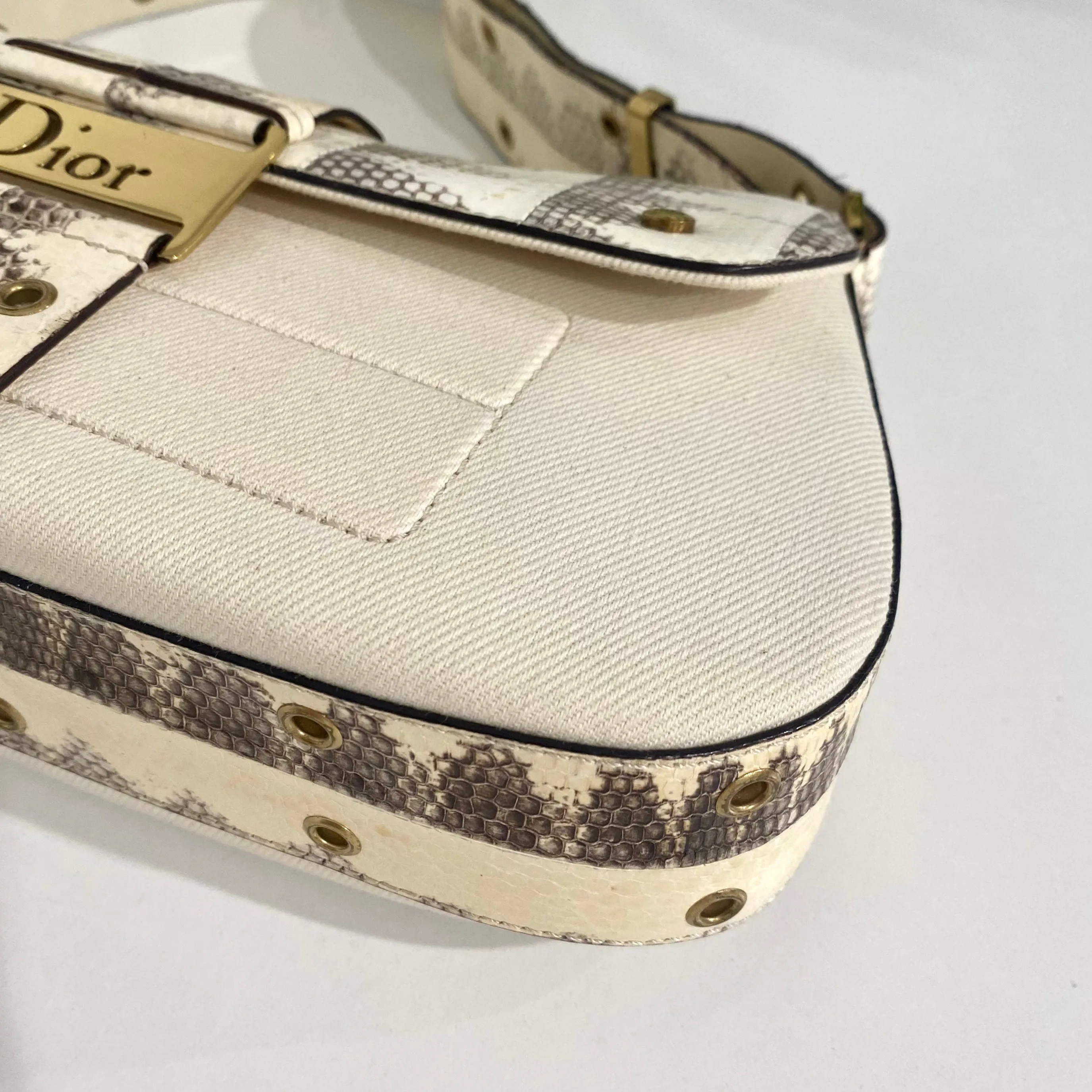 Christian Dior Cream Snakeskin Bag