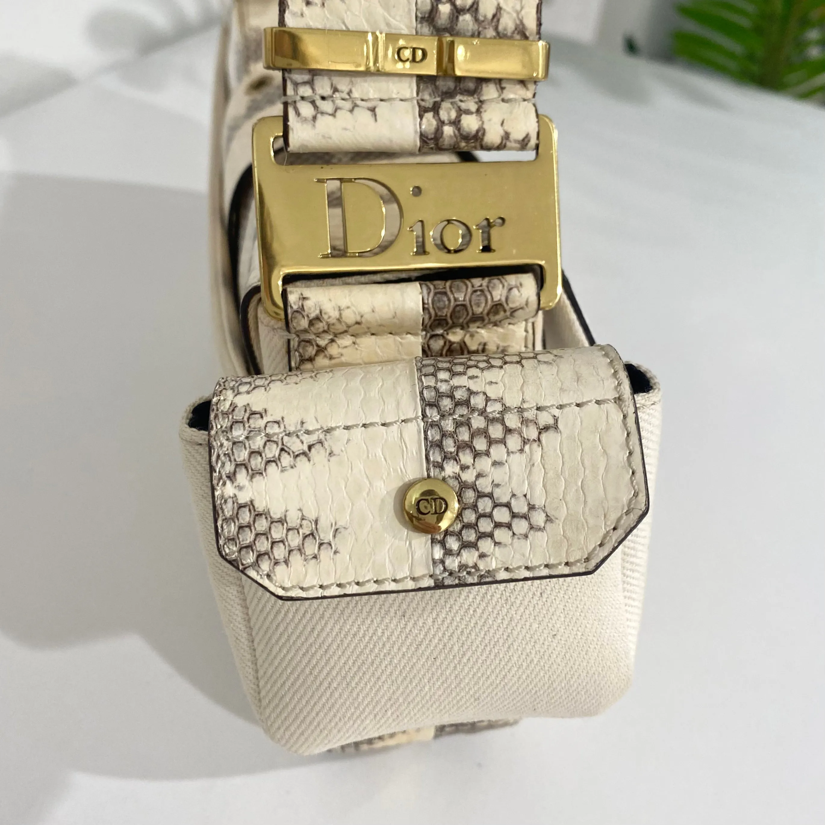 Christian Dior Cream Snakeskin Bag