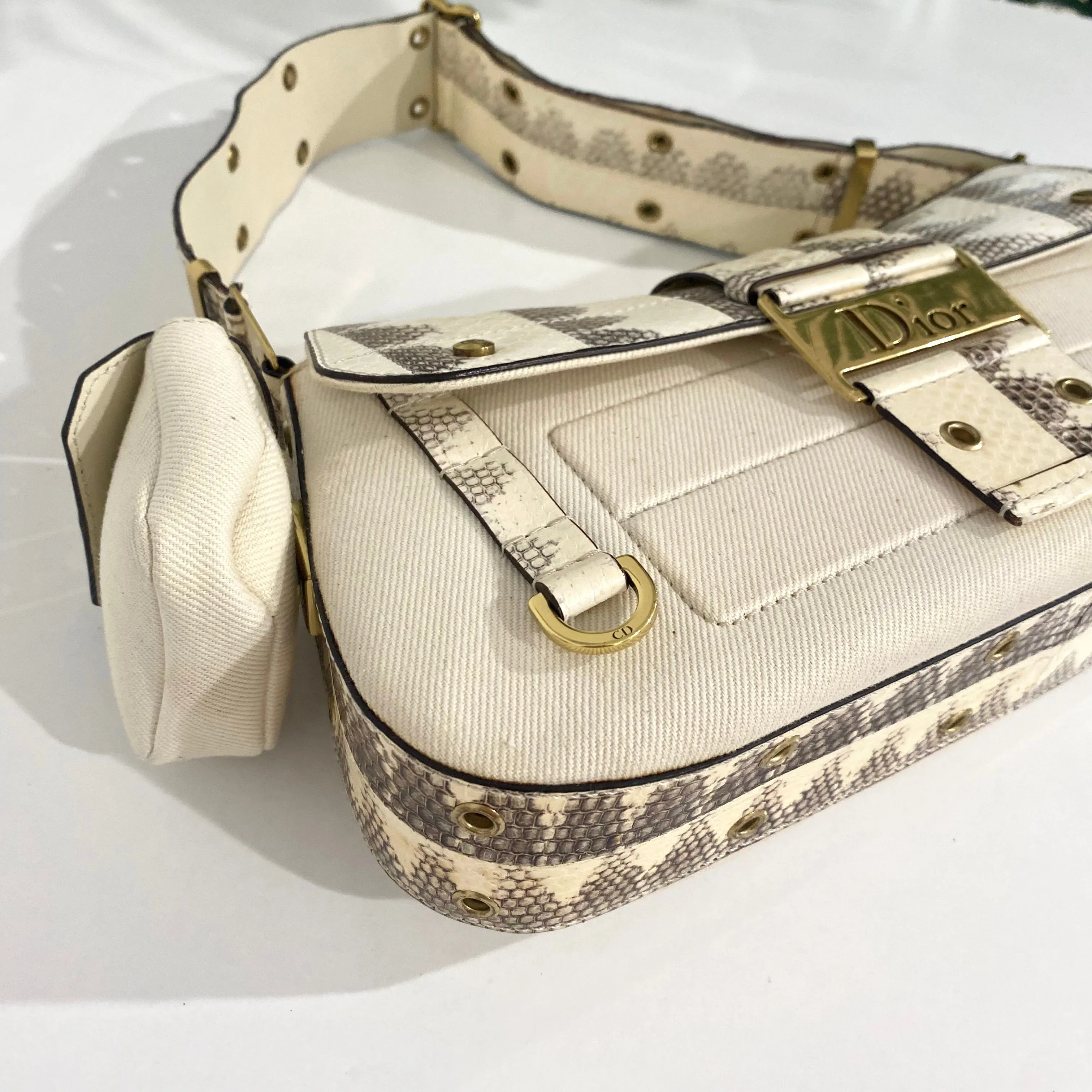 Christian Dior Cream Snakeskin Bag