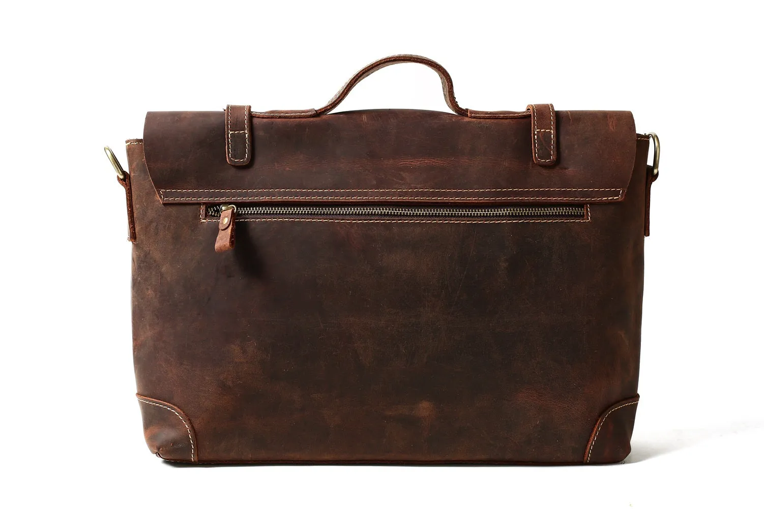 Classic Vintage Leather Briefcase for Men, Messenger Bags