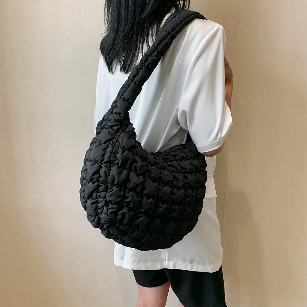 Cloud Bubbles Hobo Large Puffer Tote Bag