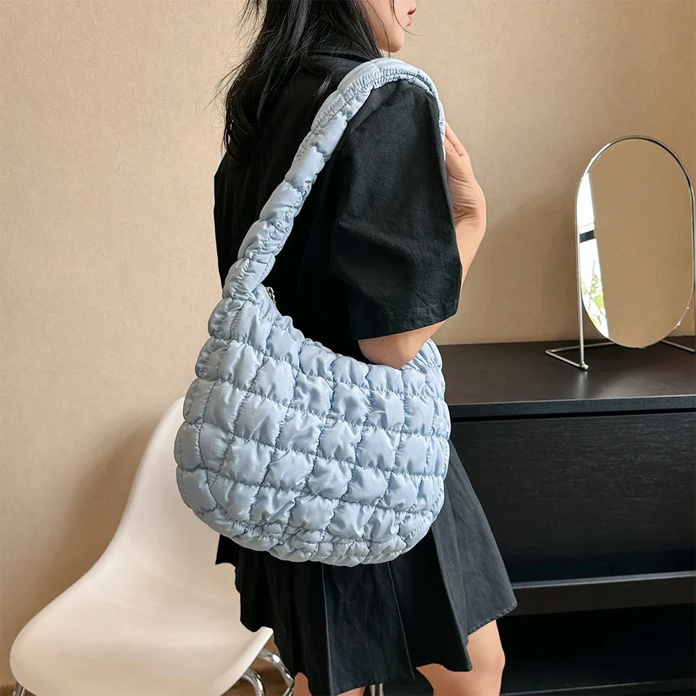 Cloud Bubbles Hobo Large Puffer Tote Bag