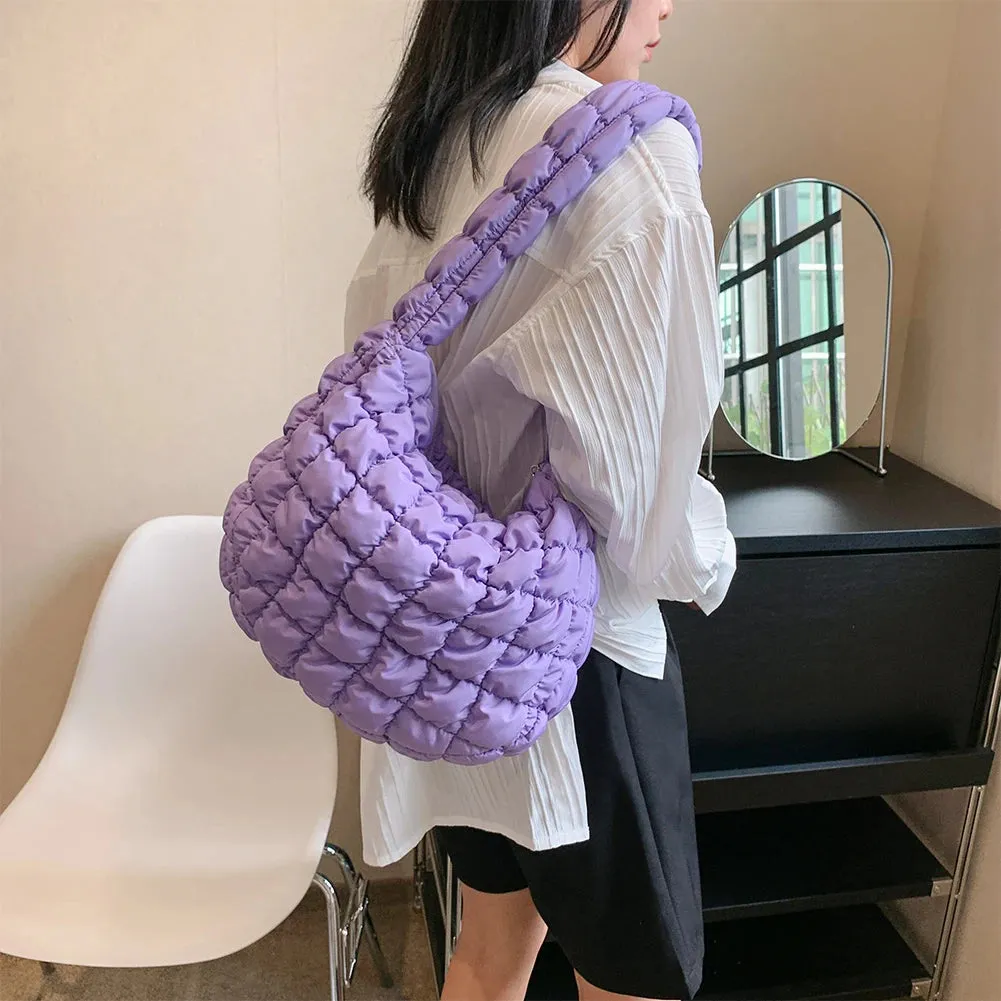 Cloud Bubbles Hobo Large Puffer Tote Bag