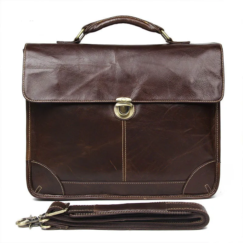 Cowhide Classical Men's Leather Briefcase 7091