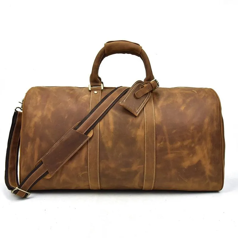 Crazy Horse Leather Travel Luggage Bag 20 - 24 Inch