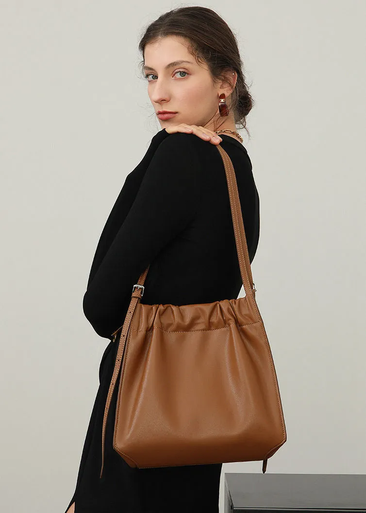 Crinkle Leather Shoulder Bag