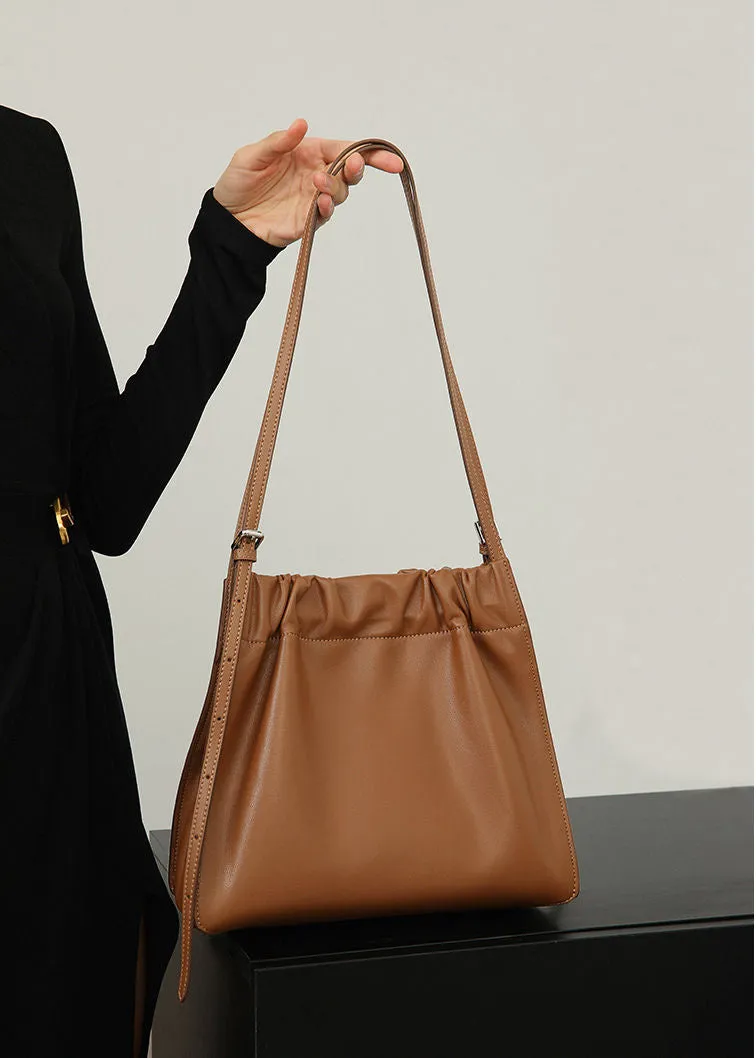 Crinkle Leather Shoulder Bag