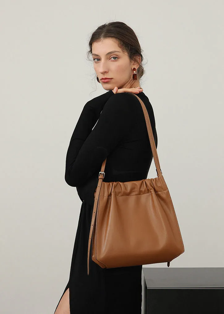 Crinkle Leather Shoulder Bag