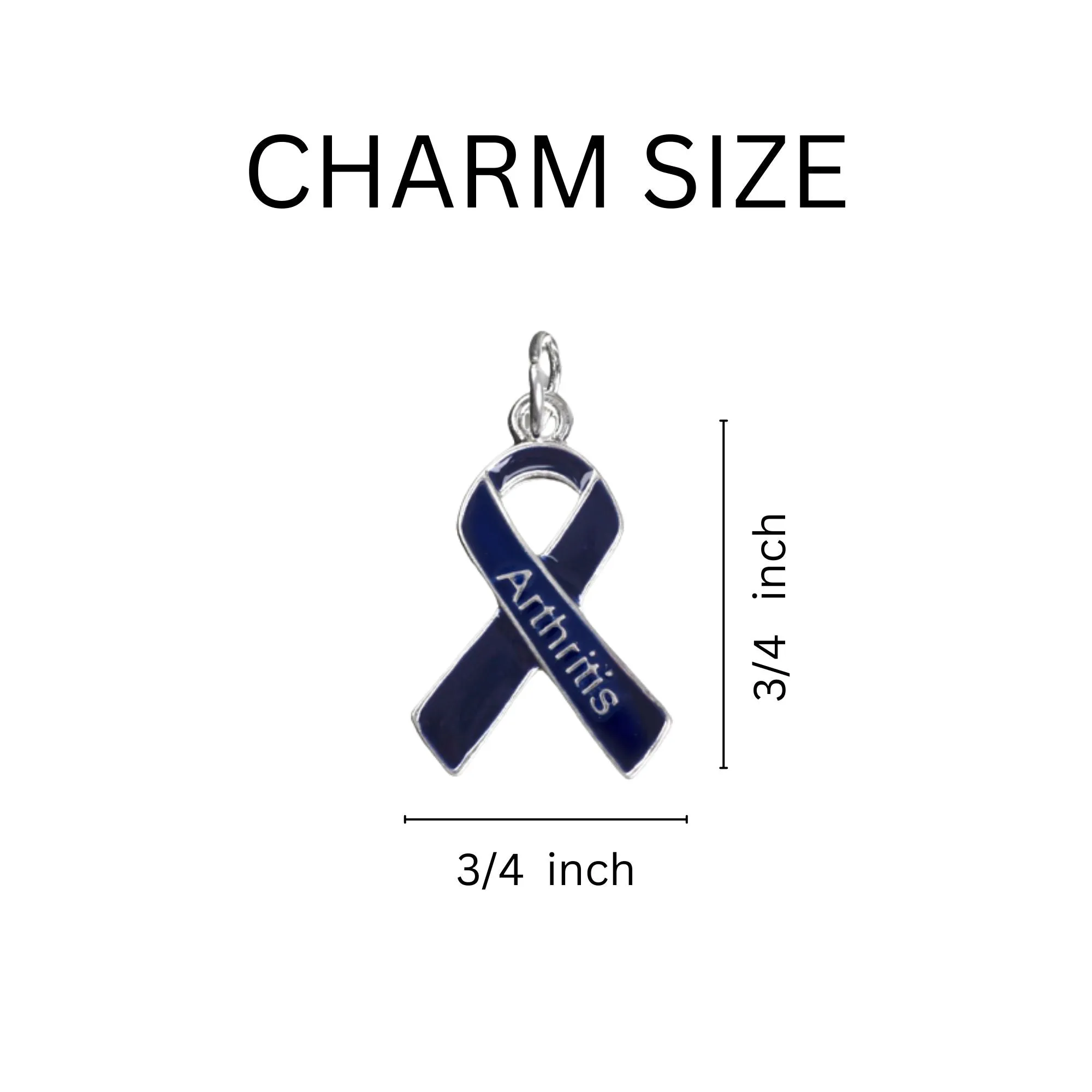 Dark Blue Ribbon Arthritis Awareness Keychains