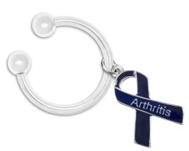 Dark Blue Ribbon Arthritis Awareness Keychains