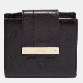 Dark Brown Guccissima Leather French Wallet