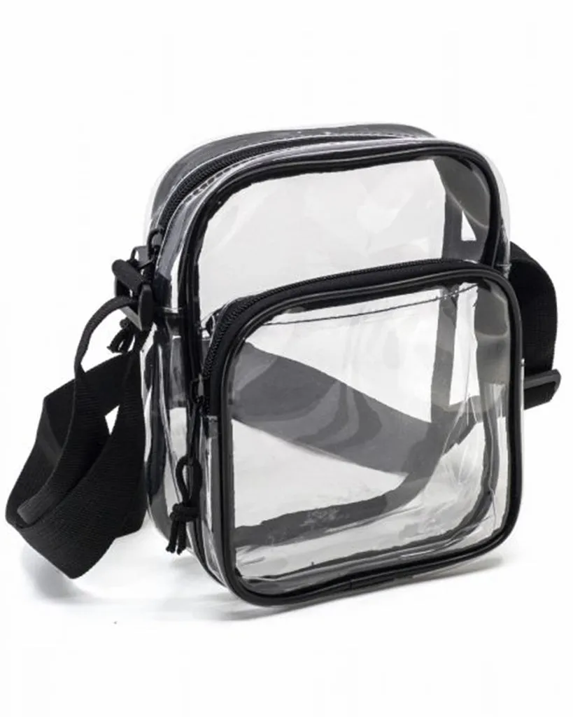 Dual-Zip Clear Crossbody Bag