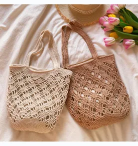 Elena Handbags Cotton Crochet Bucket Bag