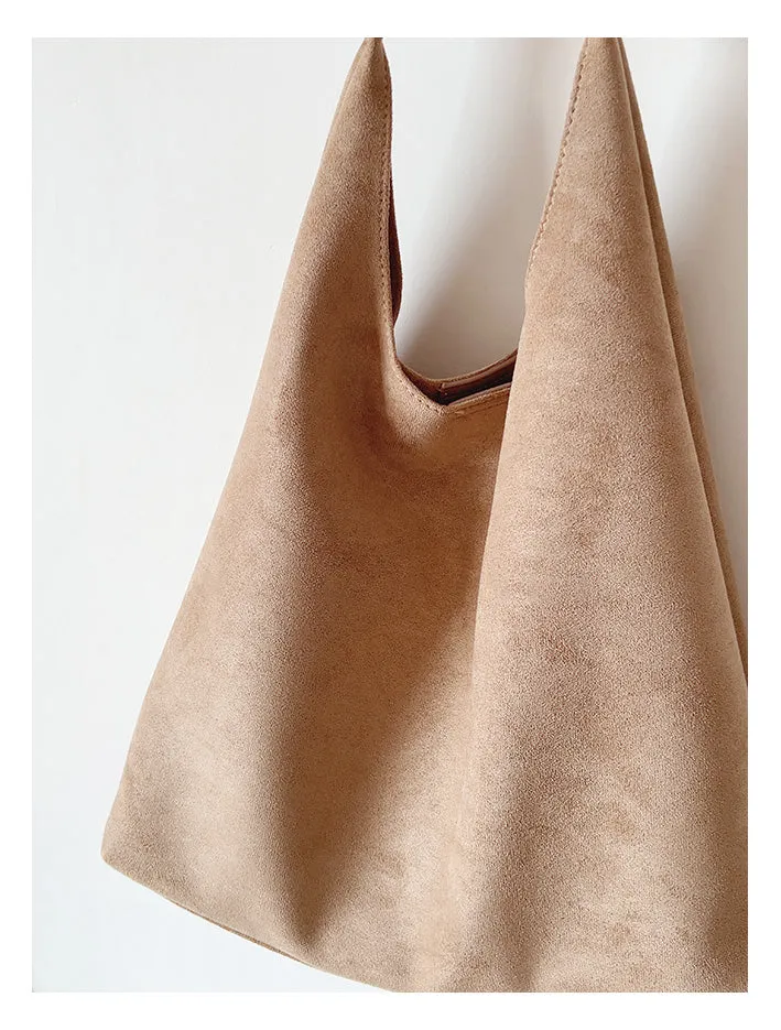 Elena Handbags Simple Suede Tote Bag