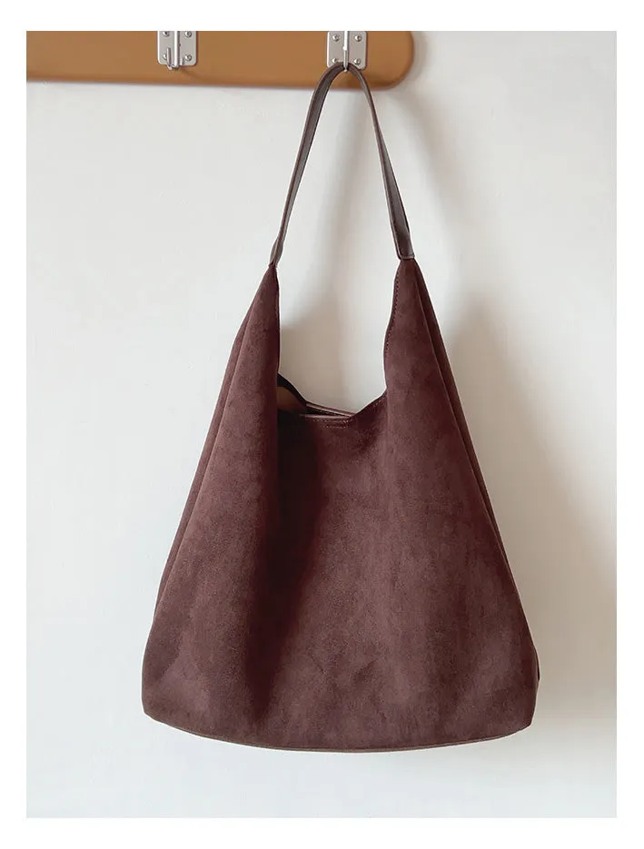 Elena Handbags Simple Suede Tote Bag