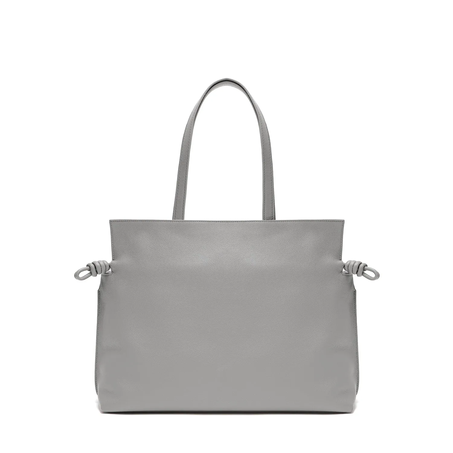 Emma Large Leather Tote Bag, Grey