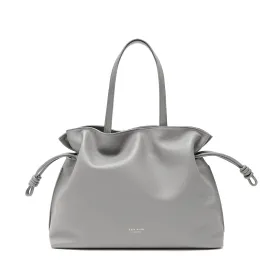 Emma Large Leather Tote Bag, Grey