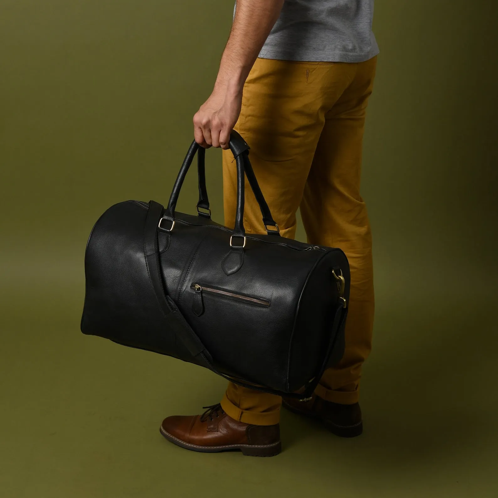 Extra Large Travel Leather Duffle Bag