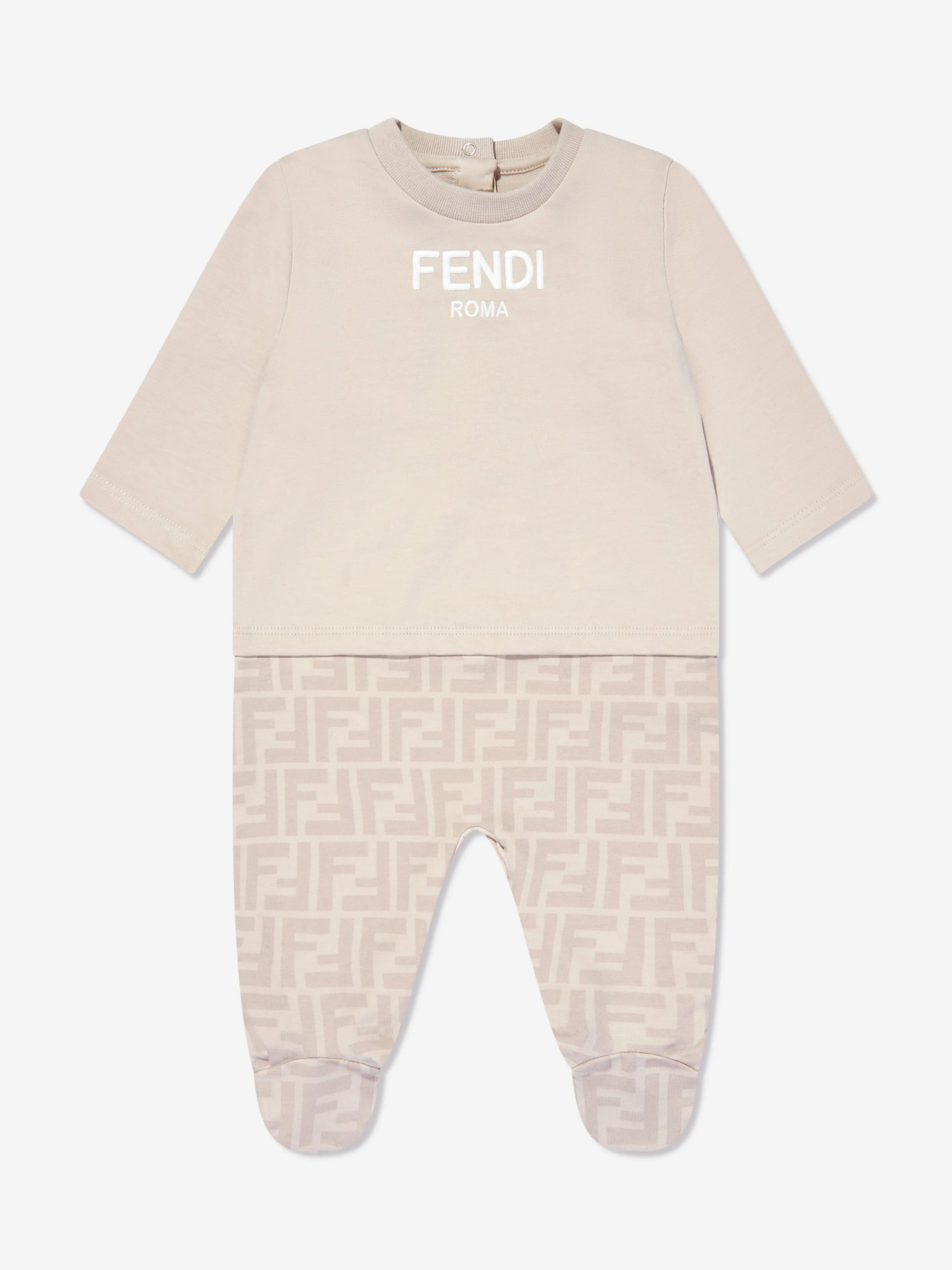 Fendi Baby 3 Piece Babygrow Gift Set in Beige