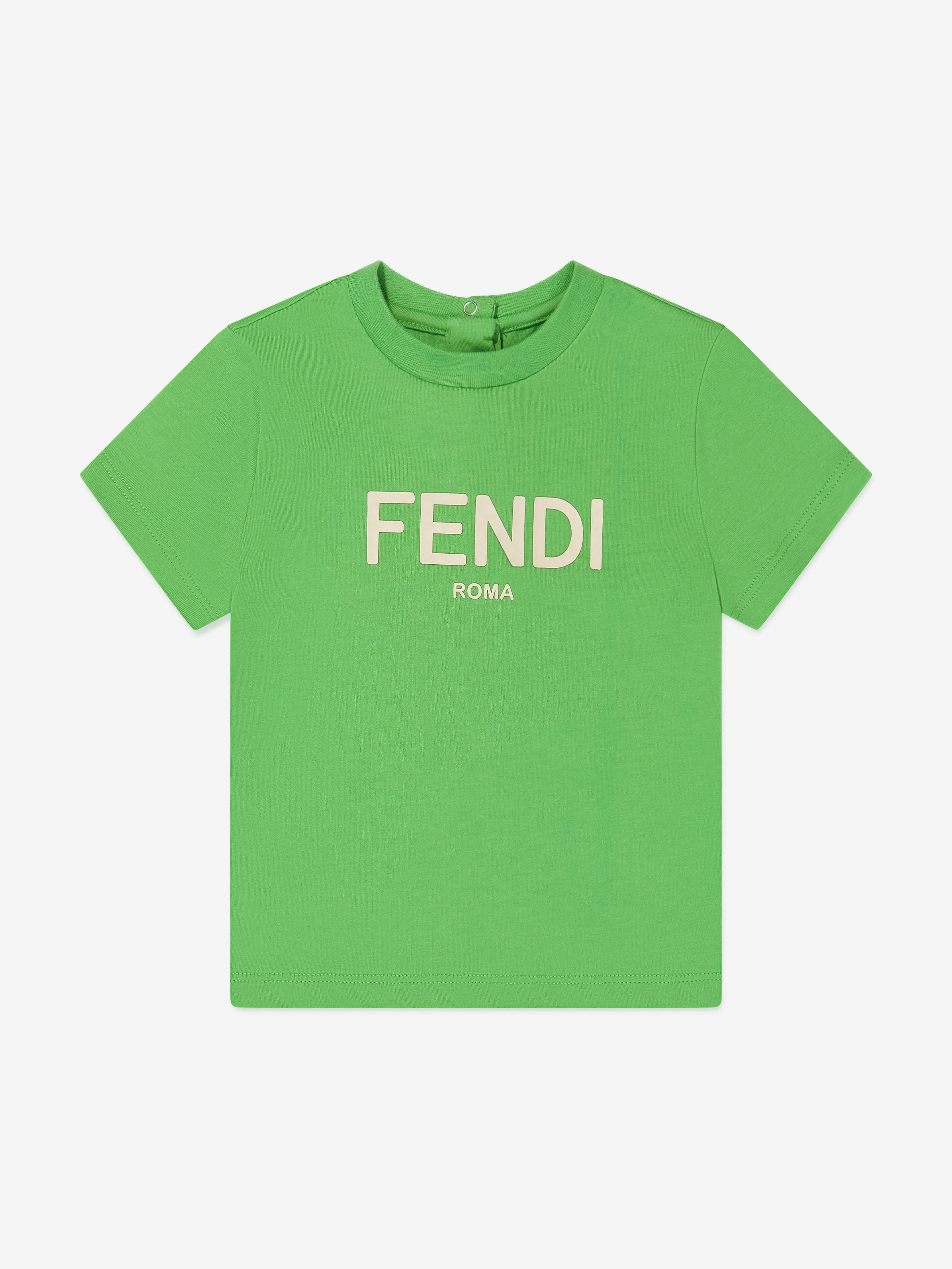 Fendi Baby Logo Print T-Shirt in Green