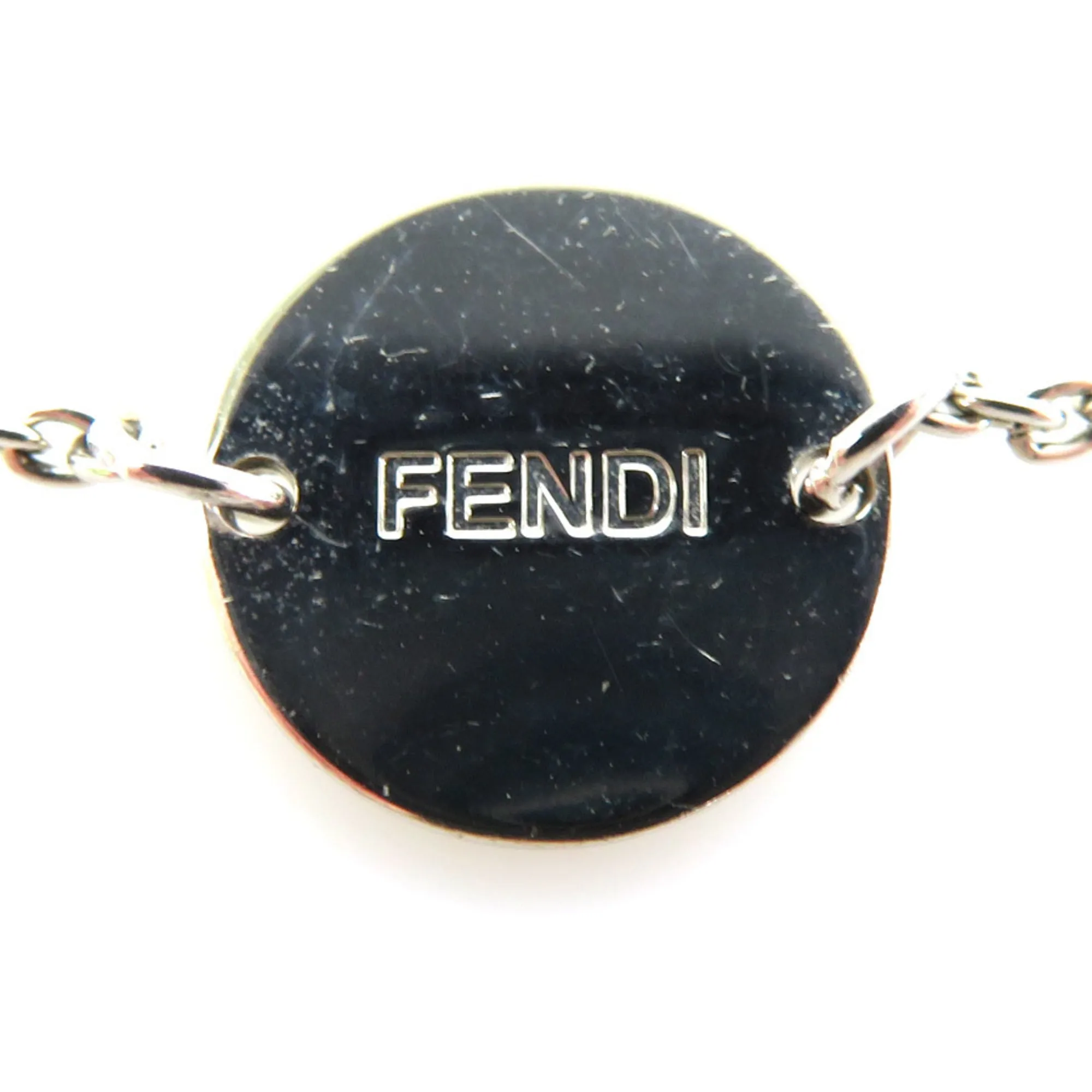 FENDI Bracelet F's Metal/Rhinestone Silver Women's