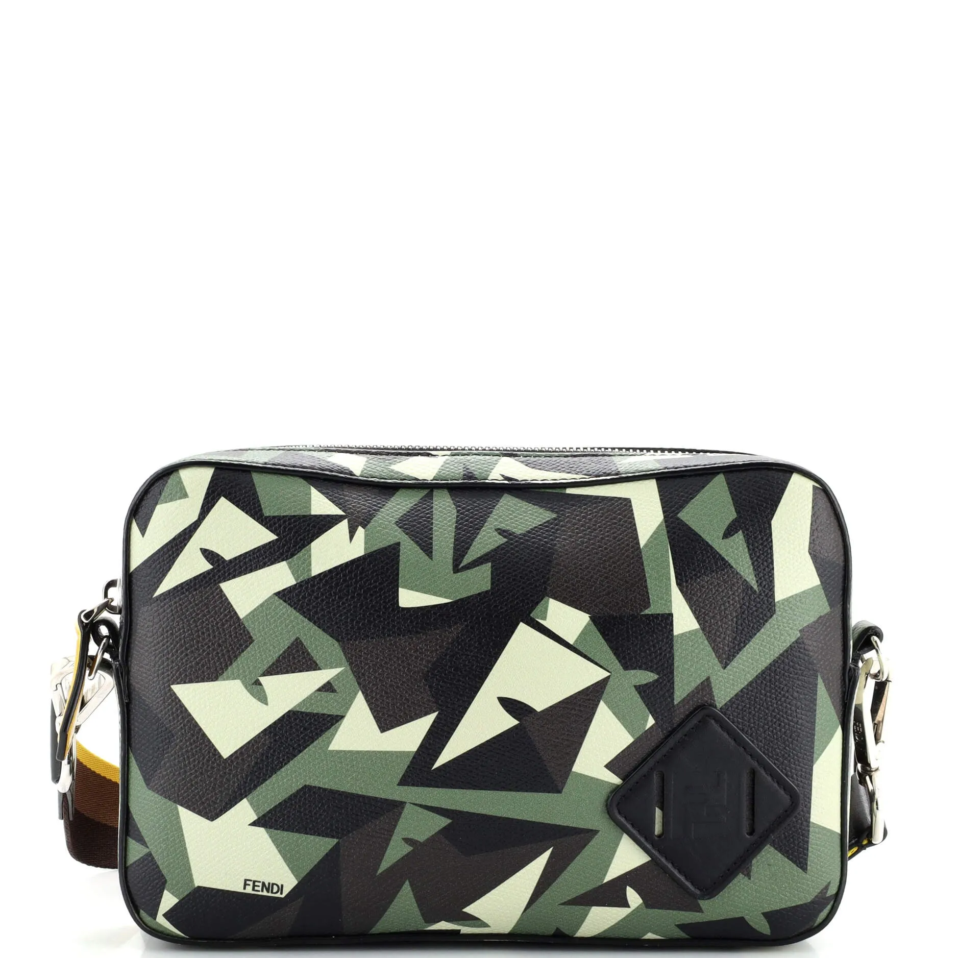 FENDI Camouflage Crossbody Messenger Bag Printed Leather