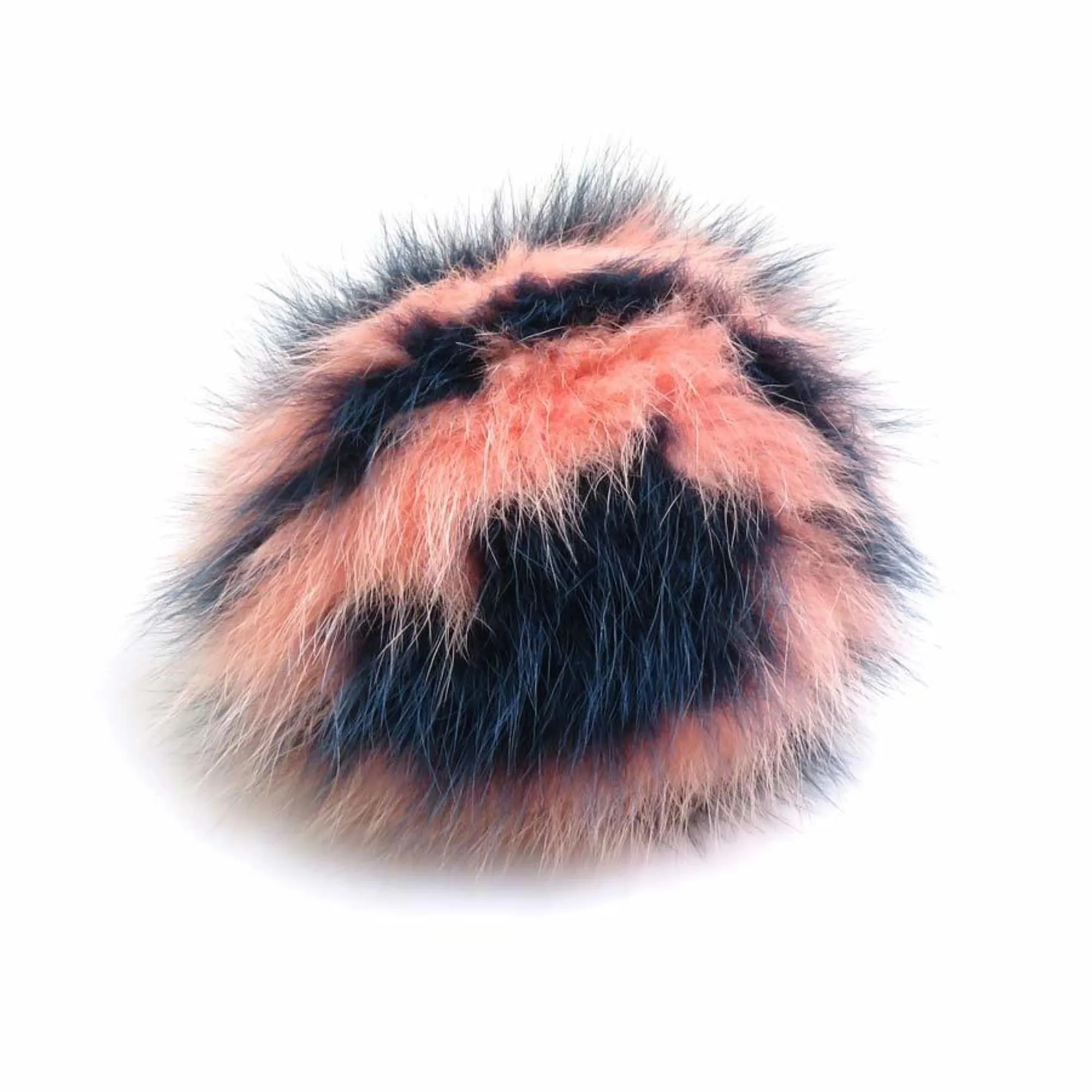 FENDI Charm Pom Fur/Leather Pink/Navy Silver Unisex