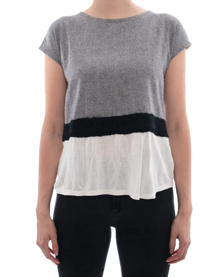 Fendi Grey White Black Sleeveless Knit Top – 6