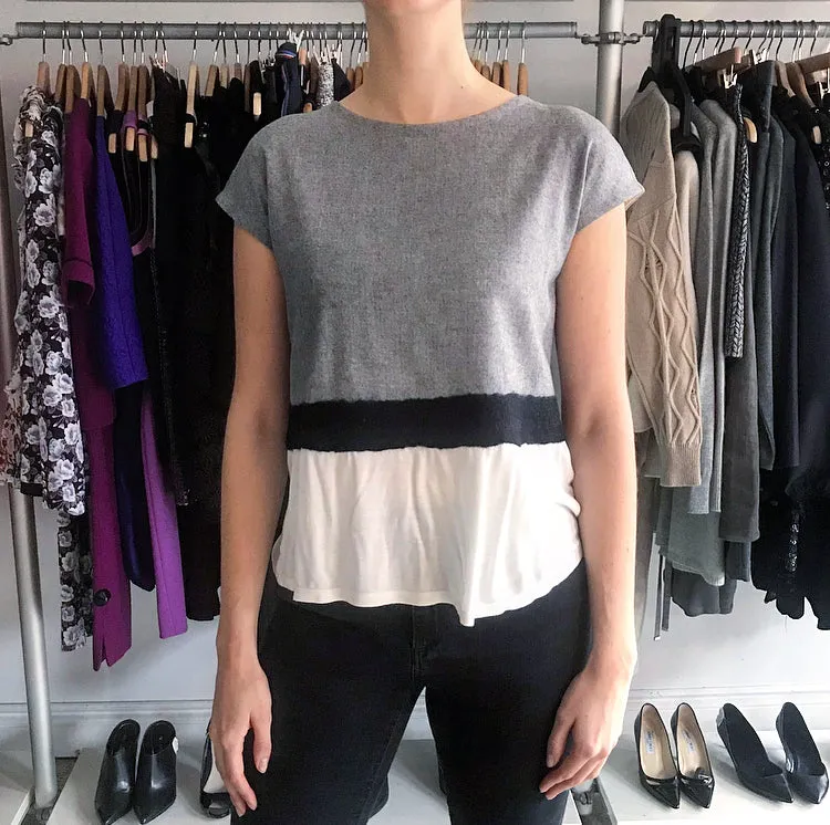 Fendi Grey White Black Sleeveless Knit Top – 6