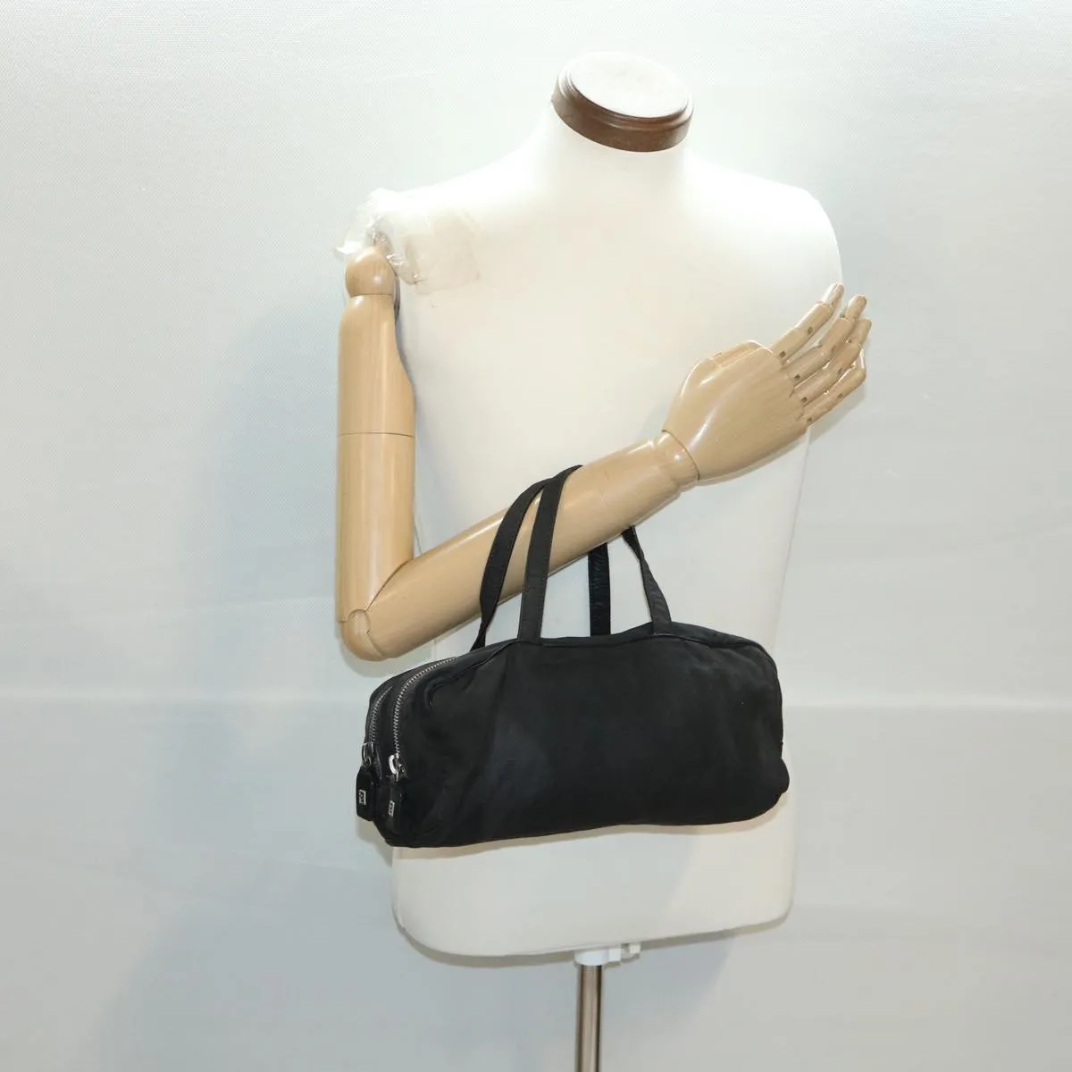 FENDI Hand Bag Canvas Black  yb063