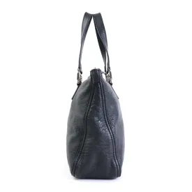 FENDI Handbag Tote Bag Leather Black Silver Unisex