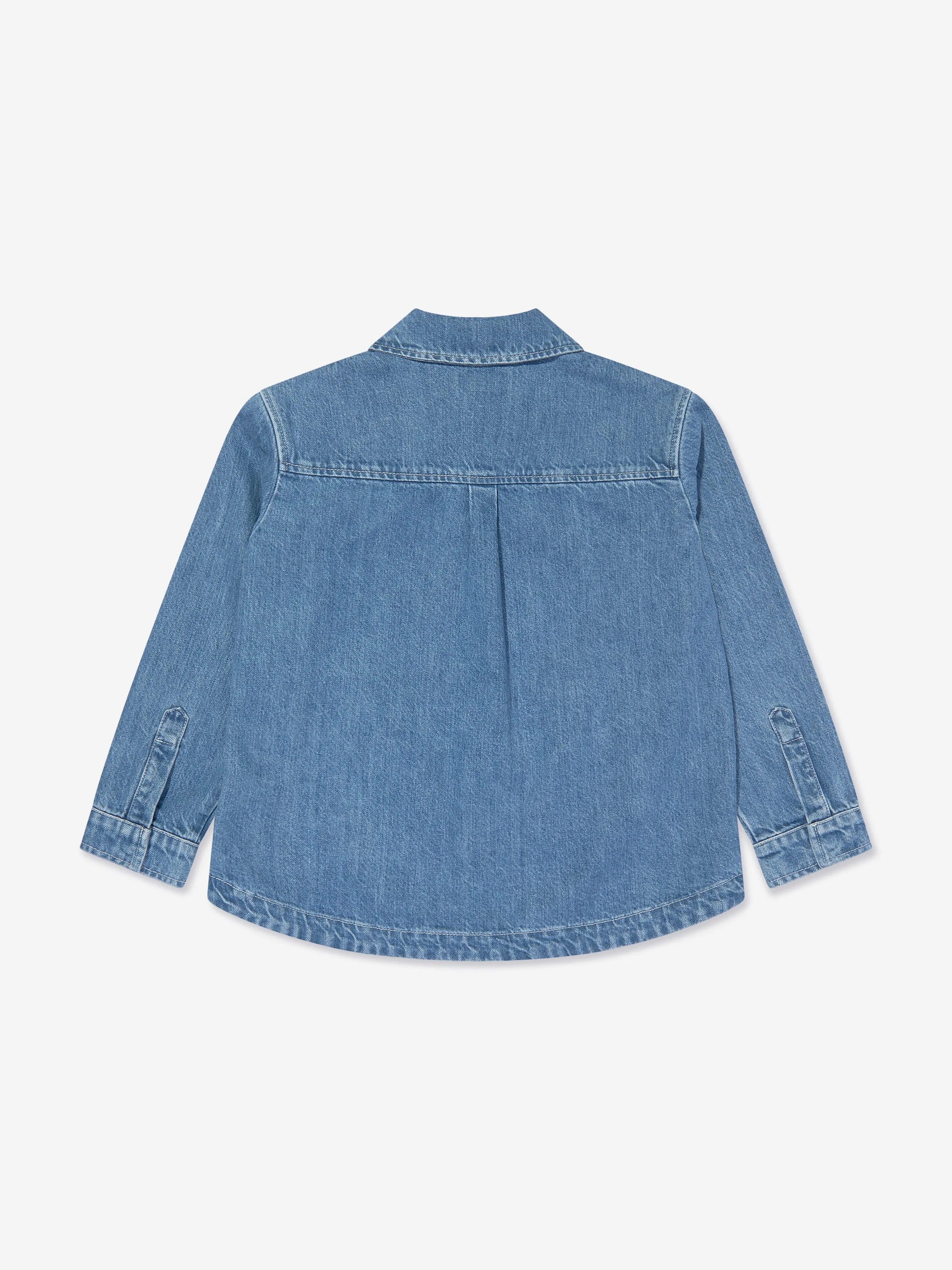 Fendi Kids Washed Denim Jacket in Blue